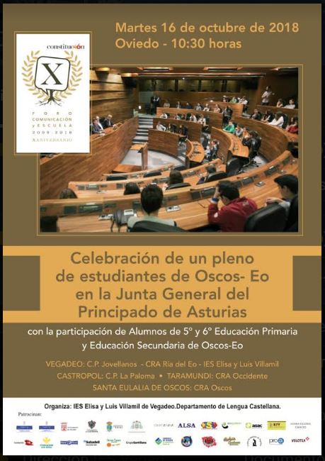 Pleno de estudiantes de Oscos-Eo en la Junta General del Principado en Oviedo